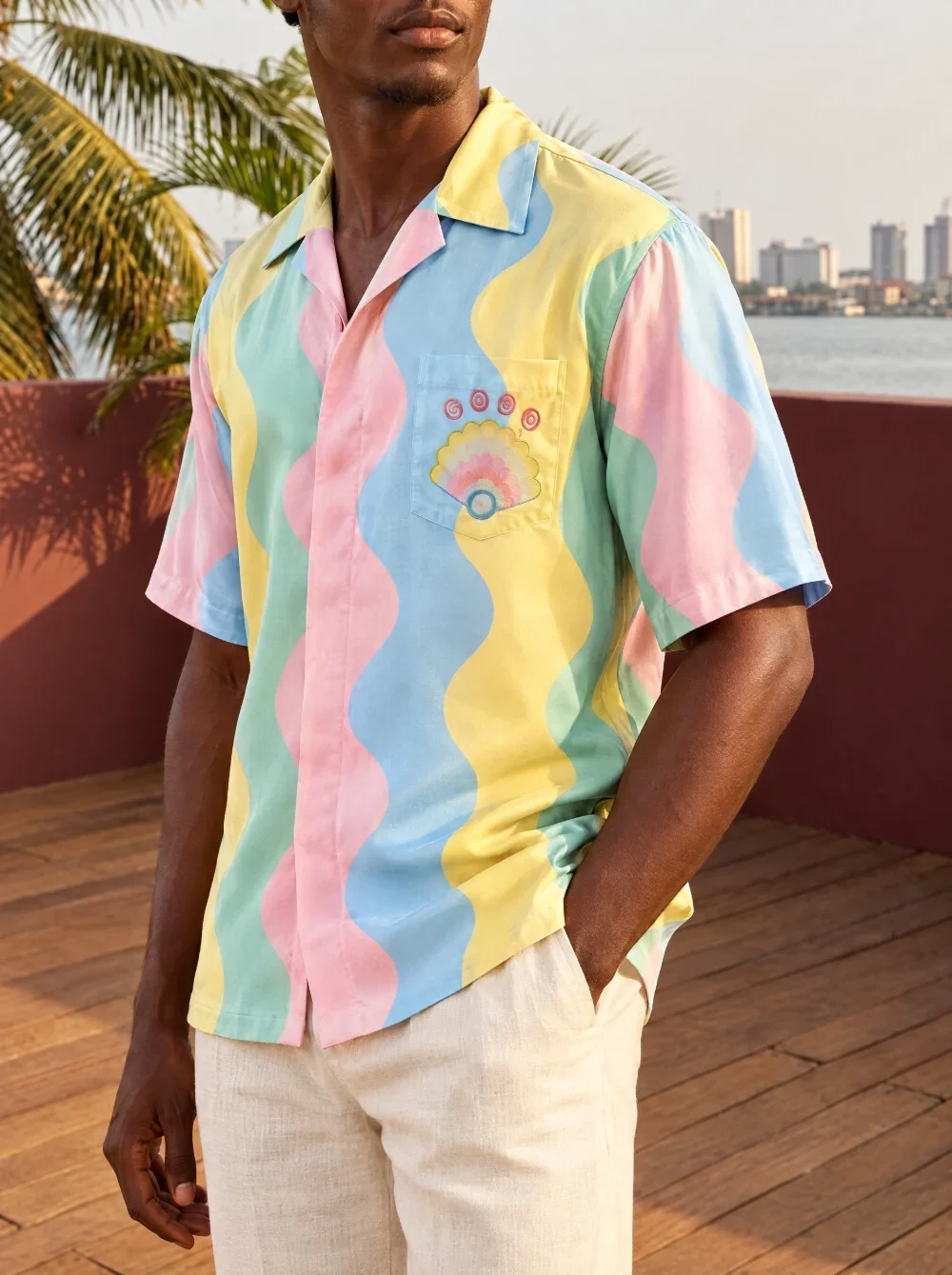 Casablanca Signature Silk Shirt, view 2